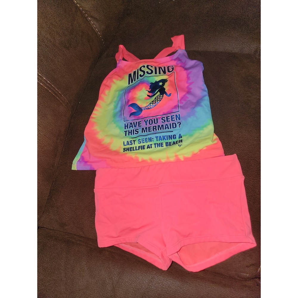 Justice have you seen this mermaid tankini with shorts bathing suit swim size 10
